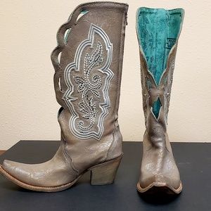 Corral Boots LD Silver Embroidery & Crystals